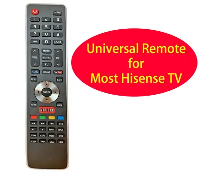 $8.36 • Buy Universal Remote Control For Hisense LCD LED Smart TV--Programed