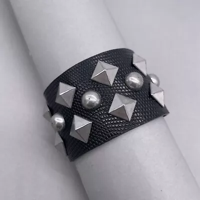 Jimmy Choo H&M Studded Cuff Silver Black Bracelet • $59