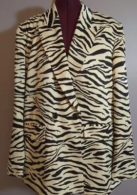 Bnwt Zara Animal Zebra Print Blazer Size Large • £39