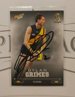$10 • Buy Richmond Tigers - Dylan Grimes Signed Afl 2016 Select Footy Stars Card