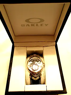 Oakley Watch Jury Ii Swiss Made Black Leather Band W Black Face Stainless Steel • $599.99