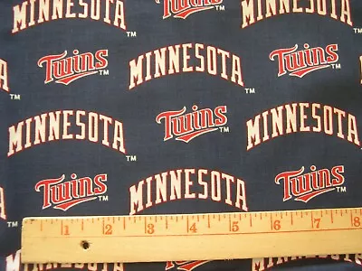 MINNESOTA TWINS MLB COTTON FABRIC 1/4 YARD X 57  For Mask FREE SHIP New 9  X 57  • $16.99