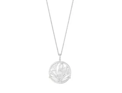 Lalique Fleur De Neige Snowdrops Pendant Clear Crystal Silver (10609900) • £340