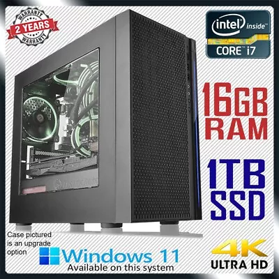 Intel Core I7 Quad Gaming PC 16GB RAM Computer 1TB SSD Home Desktop System • $949