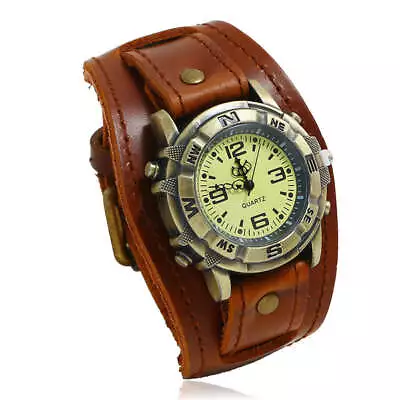 Vintage Leather Watch Bracelet Versatile Fashion Men And Women • $25.44