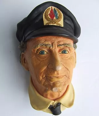 Vintage 1972 Bosson Sea Captain Chalkware 3-D Head Wall Sculpture Made England • $7.99