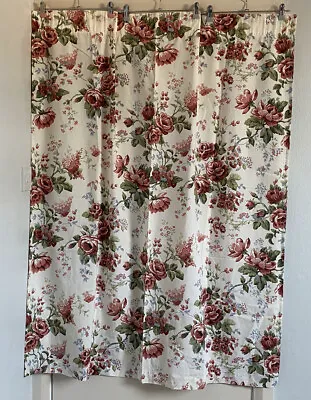 £19.99 • Buy Vintage Sanderson Style Red Roses Floral Curtains Cottage Core 44 W X 52 L