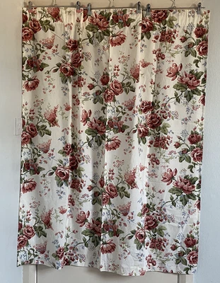 £19.99 • Buy Vintage Sanderson Style Red Roses Floral Curtains Cottage Core 44 W X 52 L