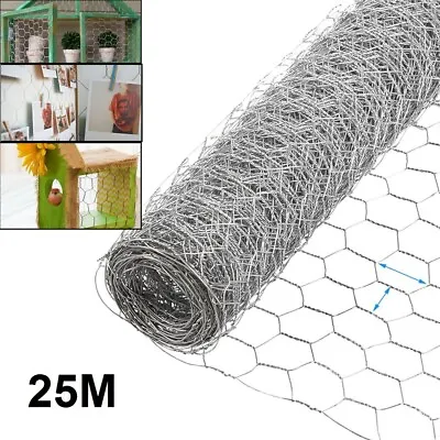 25M Chicken Rabbit Wire Mesh Galvanised 50m X 90cm Fencing Fence Netting Garden • £23.94