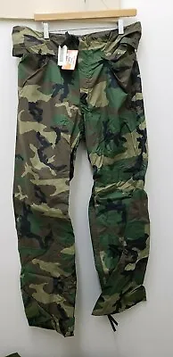 $16 • Buy Military Issued Woodland Rainsuit Trousers-NEW-S