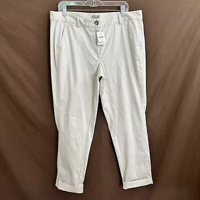 J Jill  Flat Front Straight Leg Pants Stone Beige Size 16 Womens NEW • $39.99