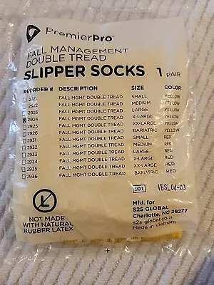 Premier Pro Size XLarge- 1 Pr Double Tread Slippers Socks Yellow • $5