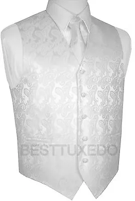 Men's Paisley Tuxedo Vest Tie And Hankie. Formal Dress Wedding Prom Cruise • $24.95