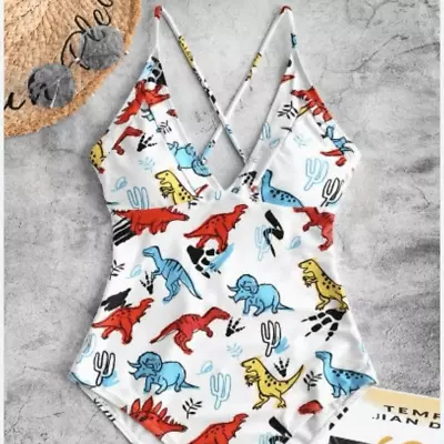 Zaful Dinosaur Swimsuit 8 • £17.42