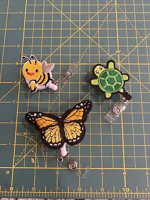 Bee Turtle Butterfly Retractable Name Card Badge Reel With Alligator Swivel Clip • $9.99