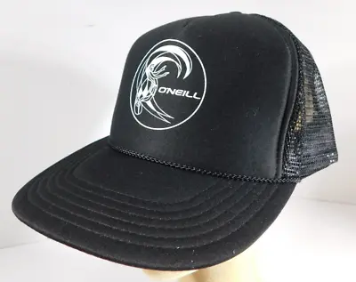 Oneill Surfing Black Snapback Trucker Cap Mesh Hat By Otto • $19.99