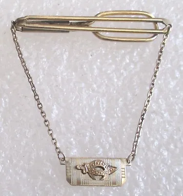 Vintage Mason Shriner Tie Clip / Hanging Tie Bar / Clasp - Masonic Jewelry • $14.99