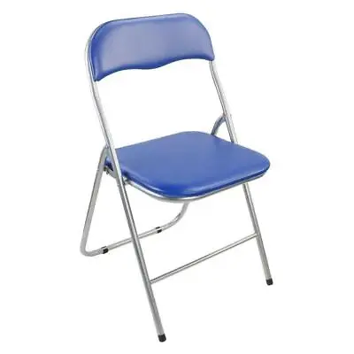 Heavy Duty Blue Folding Chair Easy To Store Multi-purpose Durable Metal Chair • £15.95