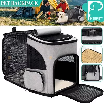 Pet Cat Carrier Backpack Foldable Expandable Creative Travel Breathable Puppy • $32.99