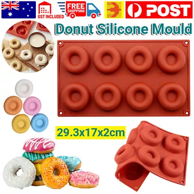$6.25 • Buy 8 Holes Donut Silicone Mould Doughnut Chocolate Pan Tray Mold Baking Cake Mold