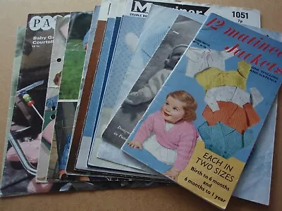 Small Job Lot Of Vintage Baby's Knitting Patterns/booklets  - Emu Marriner Etc. • £9.99