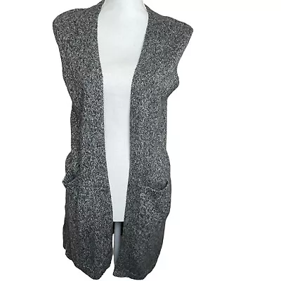 APT 9 Woman’s Size Small Neutral Gray Long Sweater Vest With Pockets Comfortable • £11.54