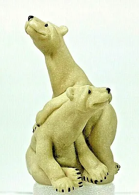 Quarry Critters Peter & Polly Polar Bears Cream 2000 Second Natural Designs Mint • $42.91