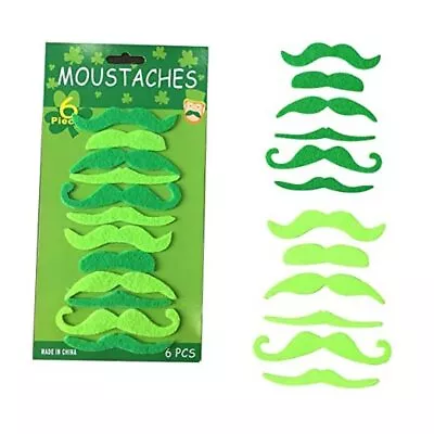 12 Pieces St. Patrick Day Fake Green Mustaches Beard Self Adhesive Mustache  • $14.98