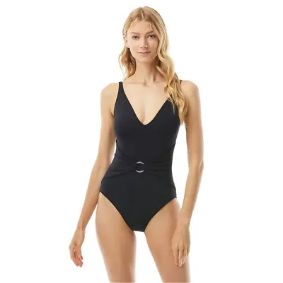 Michael Kors Sash Ring One Piece Swimsuit Black • £31.34