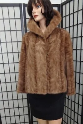 Excellent Natural Canadian Pastel Mink Fur Jacket Coat Women Woman Size 6 Small • $225.34