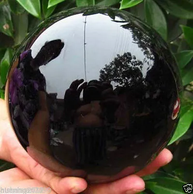 Natural Black Obsidian Sphere Large Crystal Ball Healing 60MM--200MM + STAND • £11.99