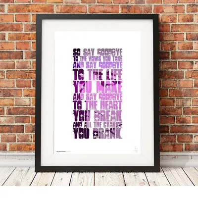 MY CHEMICAL ROMANCE  ❤ To The End - Lyrics Poster Art Limited Editon Print • £9.99