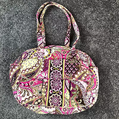 Vera Bradley Tote Very Berry Paisley Shoulder Bag Pink Vinyl Lining Retired • $14.50