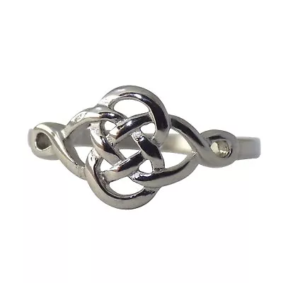 Celtic Dara Knot Ring Womens Silver Stainless Steel Viking Band Sizes 5-10 • $16.99