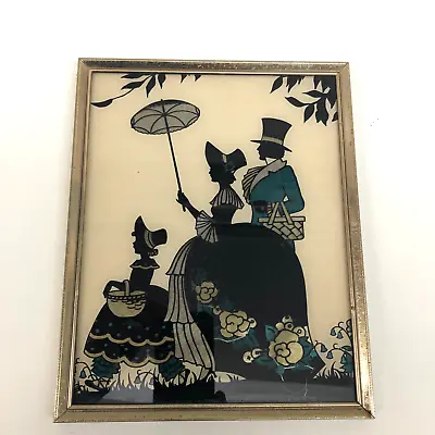Vintage 1933 Framed Victorian Family Silhouette Butterfly Wing Effect By RPF Co. • $13.99