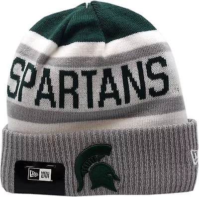 Michigan State Spartans Knit Hat Cuffed Biggest Fan 2.0 Logo Block 12320 • $27.99