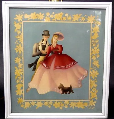 Vtg Watercolor Airbrush Painting Bernard Picture Co Gone With The Wind Image • $114.99