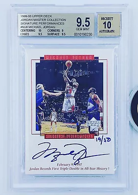 99 00 Ud Master Collection Michael Jordan Signature Performances Auto Bgs 9.5 • $22168.86