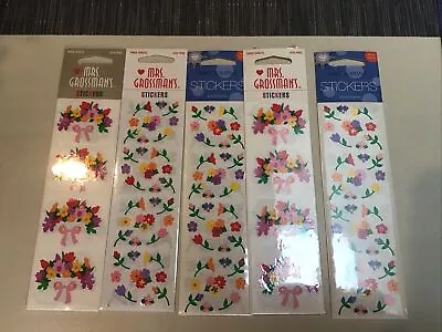 Mrs. Grossman's Stickers Vtg Spring Flower Bouquet  5 Pack Lot Unopened Sealed • $25