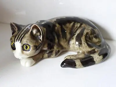 Vintage Hand Made Winstanley Like Large CAT - Cathedral Glass Eyes • $140