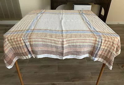 Vintage Light Weight Multicolor Cotton Tablecloth 46 X 45  • $12
