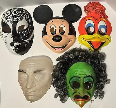 Vintage Halloween Mask Lot - Ben Cooper Disney Topstone - Mickey Woodpecker • $54.99