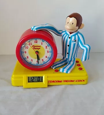 Curious George Teaching Talking Clock Analog & Digital Vintage  • $74.99