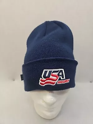 USA Hockey Nike Beanie Team Beanie Cuffed Warm Winter Dri-Fit Acrylic Hat Cap  • $25