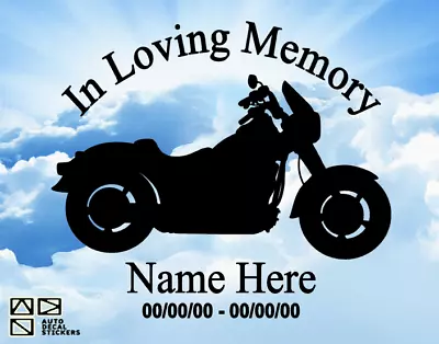 Loving Memory Of Cruiser Motorcycle Bike Decal Window Sticker Custom Memorial • $8.99