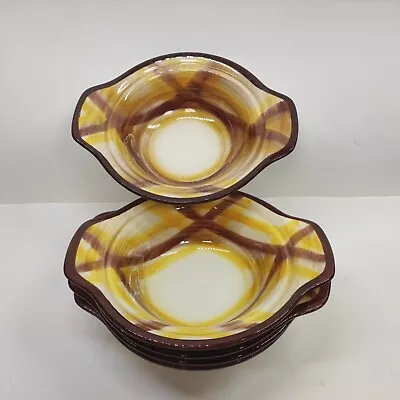 Lot Of 5 PCs - Vernon Kilns Vernonware ORGANDIE Plaid Lug Soup Bowls. • $49