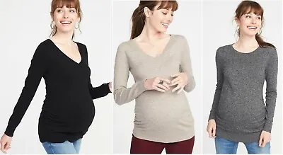 GAP Womens Maternity Jumper Top Ladies Long Sleeve Cotton Knit Sweater Size • £6.99