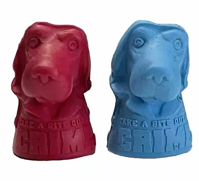 *NEW* McGruff The Crime Dog Take A Bite Of Crime Blue ERASERS Pencil Toppers VTG • $5