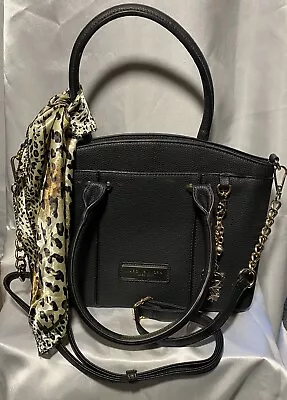  Marc New York By Andrew Marc Black Leather Large Shoulder Handbag New W/ Scarf • $93.50