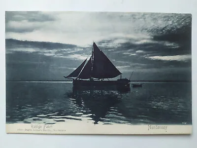 Sailing Barge Of Norderney Germany Vintage Picture Postcard 1905 • £6.49